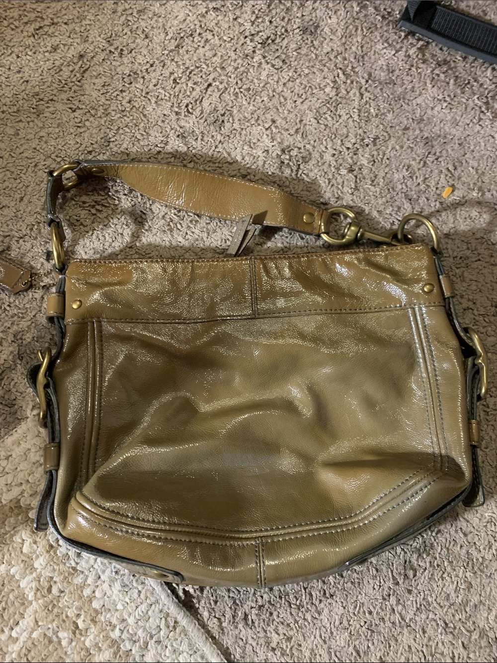 Coach Olive Green Leather Hobo Shoulder Bag